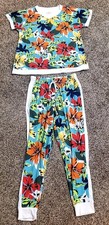 Cuddl Duds Pajama Set Flower Pattern Womens Size Small