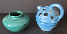 Two Circa 1930's Souvenir Graack Fort Ticonderoga Pottery Lake George New York