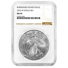 2013-W $1 1-oz Burnished American Silver Eagle NGC MS69 Brown Label