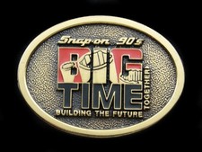 RF11132 VINTAGE 1970s  SNAP-ON 90'S BIG TIME  SOLID BRASS BTS BELT BUCKLE