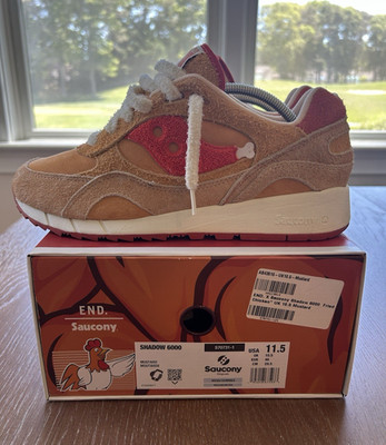 Saucony x END. Shadow 6000 Fried Chicken Mustard Brown/Red S70731-1
