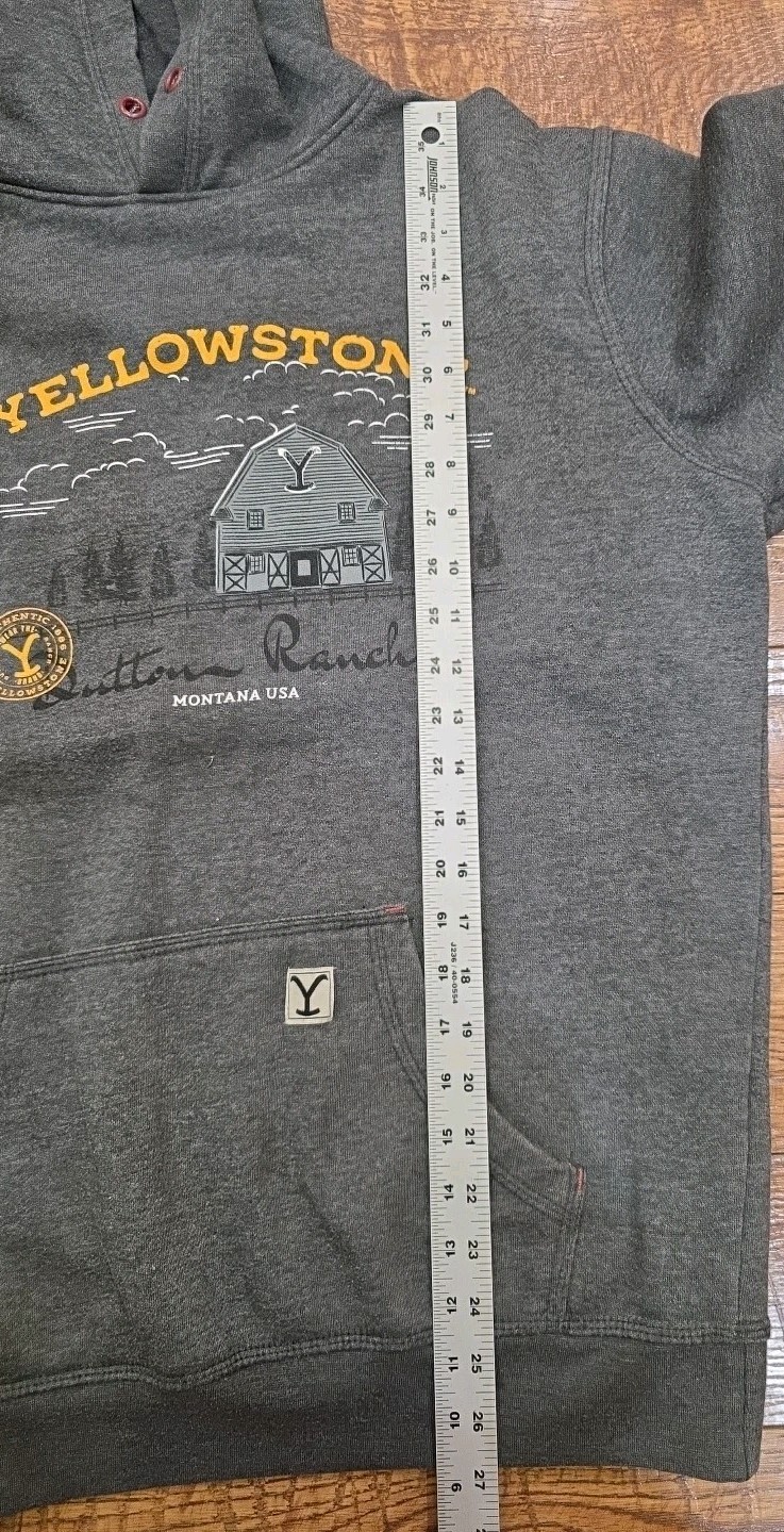 Authentic Yellowstone Dutton Ranch Gray Graphic H… - image 8