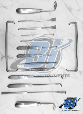 11-Piece Daniel Gubisch Rib Harvest Instrument Set Precision Plastic Surgery