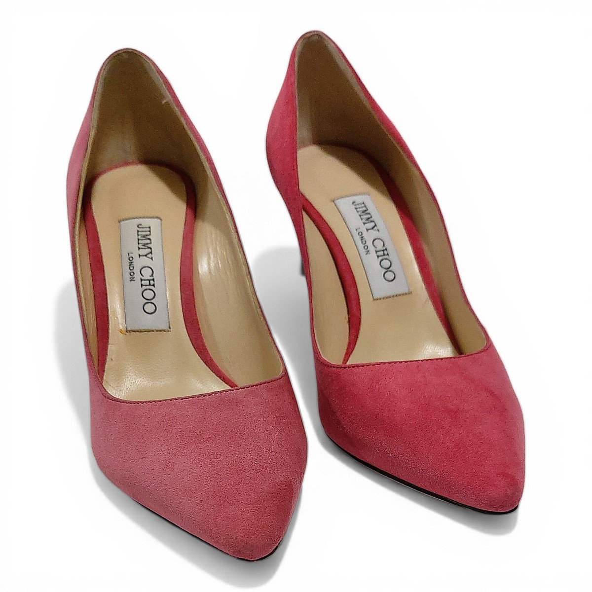 Jimmy Choo Romy 85 Pink Suede Pointed Toe Stiletto Pumps Elegant