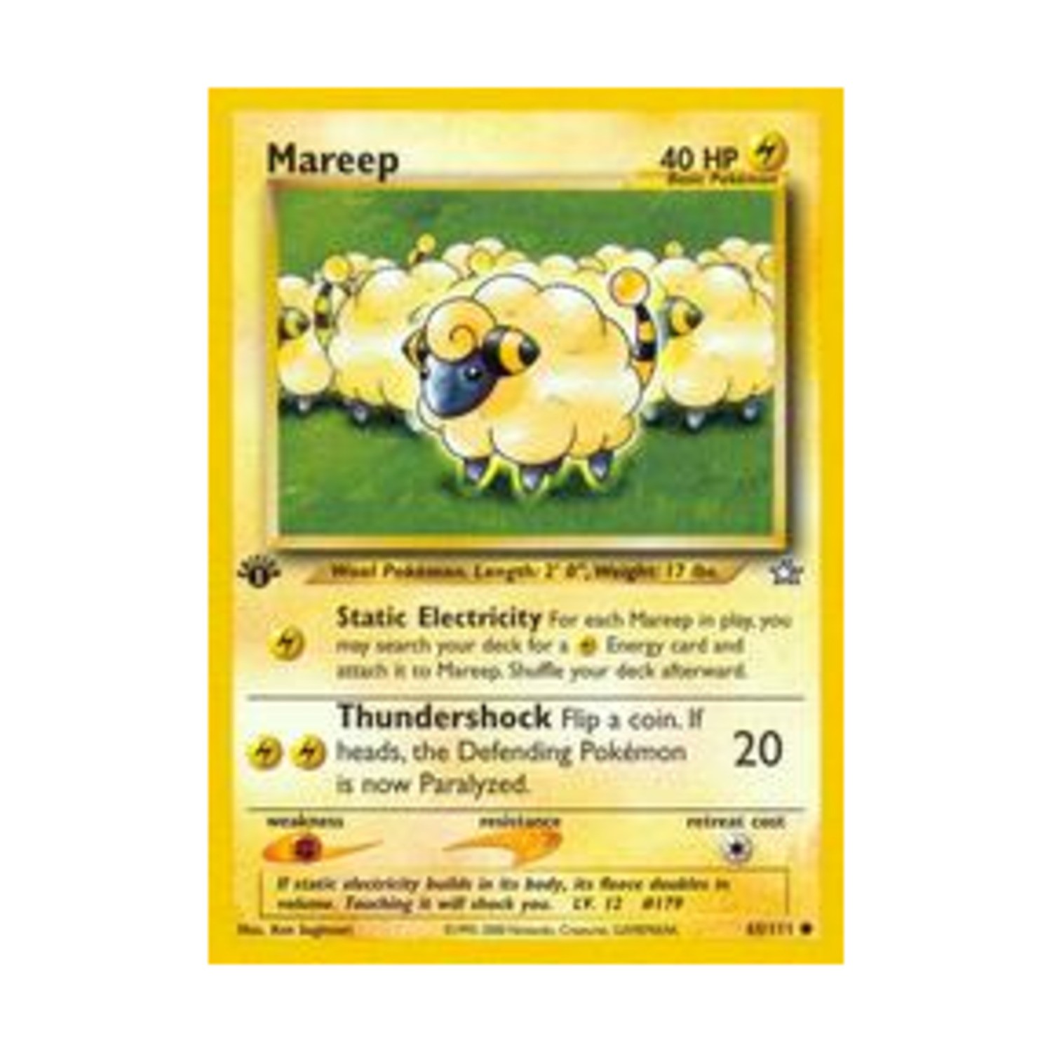 Pokemon Pokemon Neo Genesis Mareep (C) #65 (1st Ed) NM