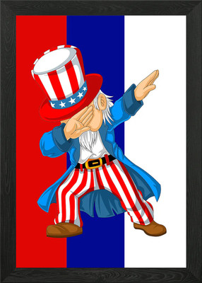 Onkel Sam Dabbing Gerahmtes Wandbild Poster Leinwanddruck Bild