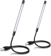 2 Pcs USB LED Flexible Stick Lamp for Laptop Keyboard Gooseneck Computer Light