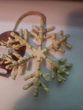 CHRISTMAS  RUSTIC BARK TWIG SNOWFLAKE ORNAMENT es161