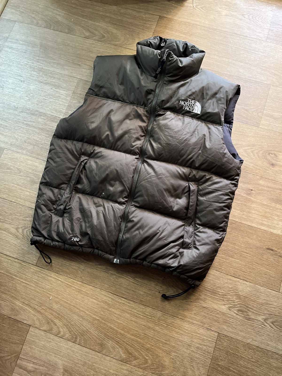 The North Face Vest Mens 700 Nupste Down Khaki Puffer Jacket Vest XL