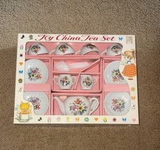 Vintage Miniature Toy Porcelain Tea Set Child Size Made In Japan Open Box