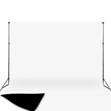 Muslin Backdrop 5x7 Ft Black White Collapsible Screen Photography Studio