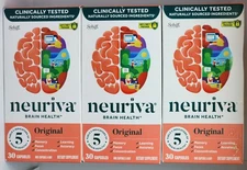 3 New Neuriva Brain Health Original - 30 Capsules x 3 Each Box Exp. 12/2026