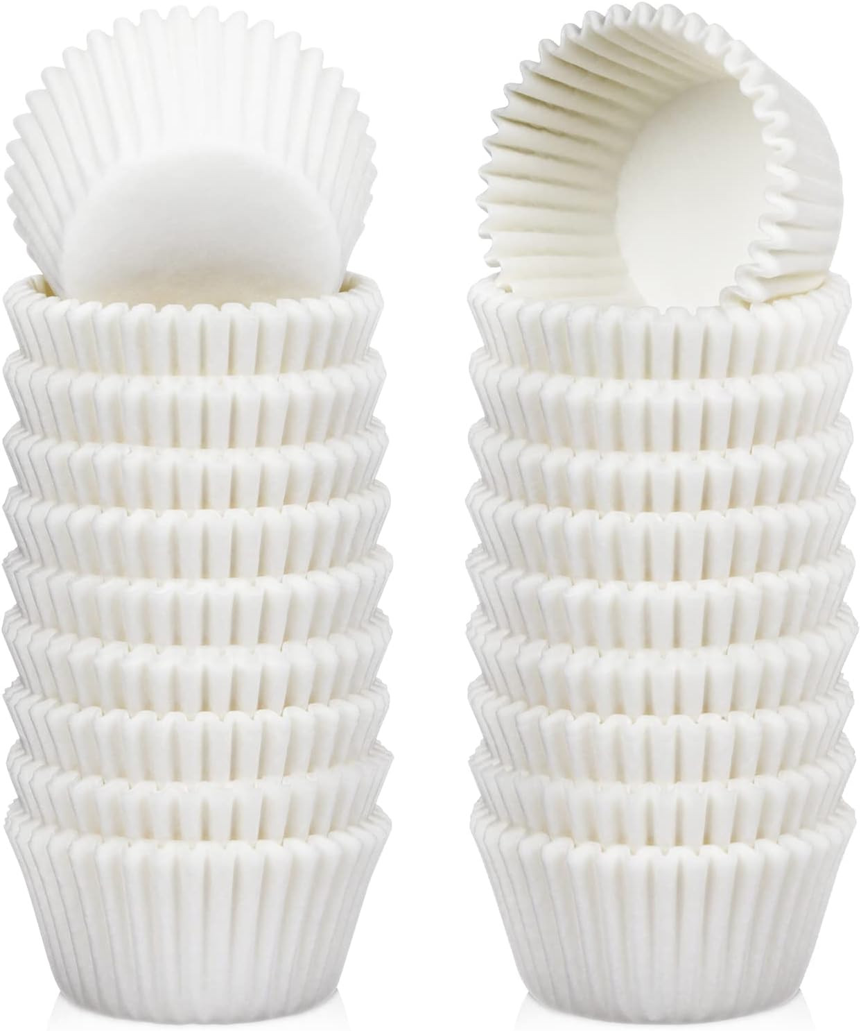 Caperci 500 Count Mini Cupcake Liners White Muffin Liners Greaseproof No Smell S