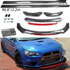Front Bumper Lip Splitter Spoiler Side Skirt Carbon Style For Mitsubishi Evo X Front Bumper Lip Splitter Spoiler Side Skirt Carbon Style For Mitsubishi Evo X