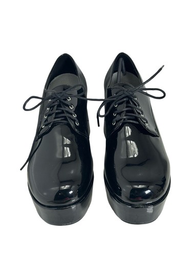 Ellie Shoes Mens Adult Platform Shoes Black Size 10-11 Patent Leather EUC