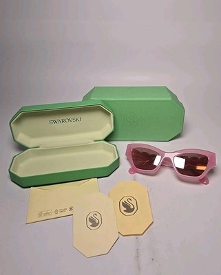 SWAROVSKI SK6021 2001E4 Milky Pink Pink Mirror Pink 53 mm Women's Sunglasses