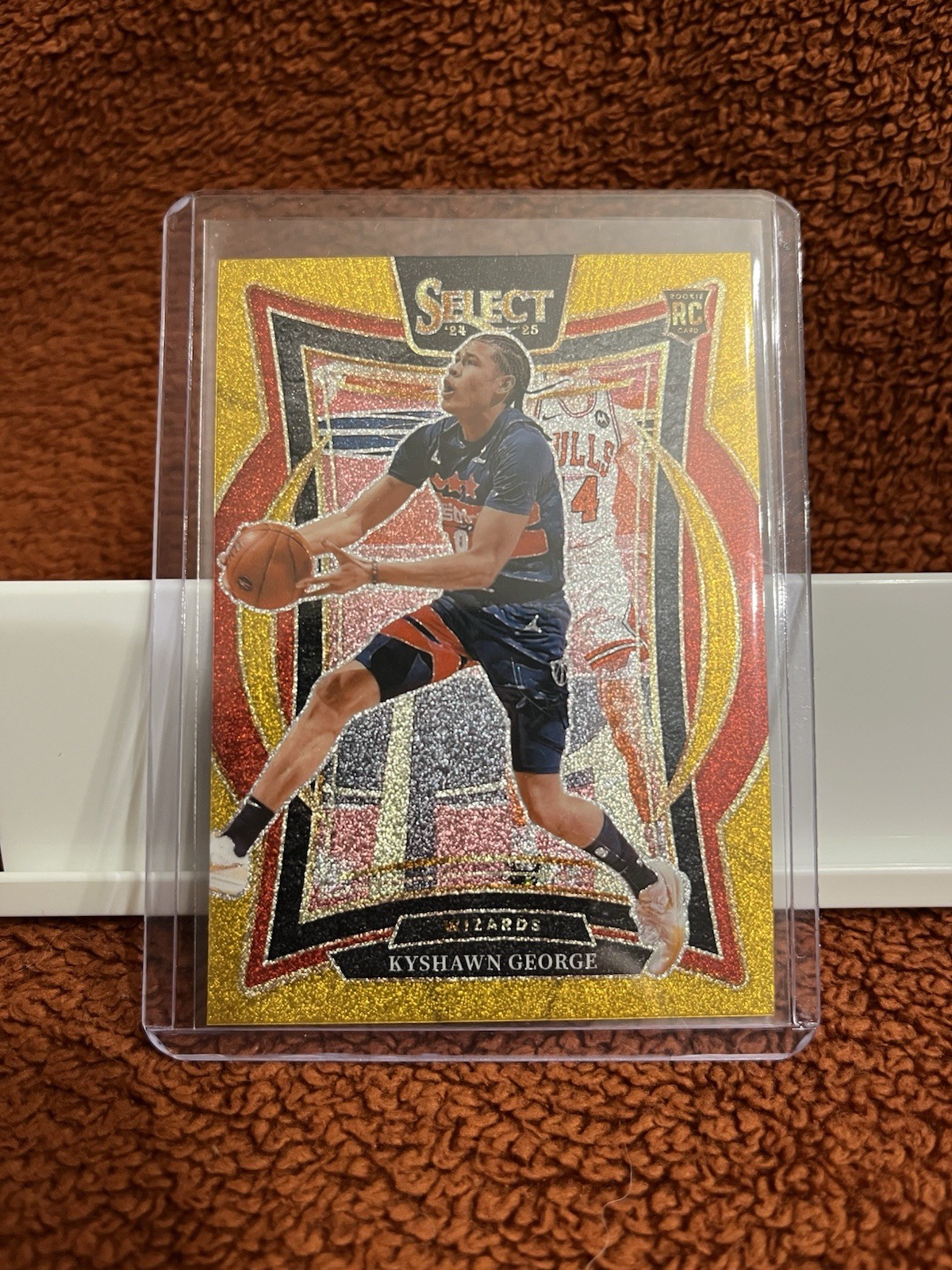 2024 Panini Select #85 Kyshawn George Gold Glitter Prizm Wizards Rookie (RC) SSP