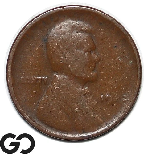 1922 No-D, Lincoln Cent Wheat Penny, Strong Reverse, RARE Choice Fine Key Date!