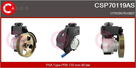Pompa servosterzo idraulico con puleggia cinghia Poly-V CSP70119AS CASCO