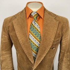Vintage Sears Corduroy Blazer Jacket Sport Coat 1970s Disco Japan Made Mens 42