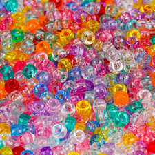 1000 pcs Glitter Pony Beads Bulk, Acrylic 9mm Large Plastic Bead for Bracelets B