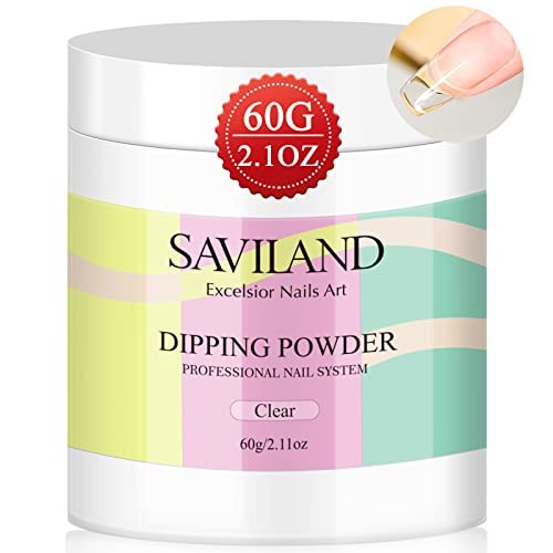 Saviland 60g Clear Dipping Powder - 2.1oz Big Bottle Dip  Assorted colors 