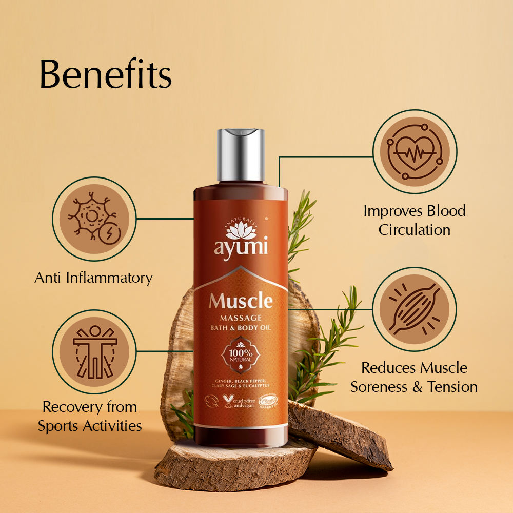 Ayumi Muscle Massage Bath & Body Oil | 250ml