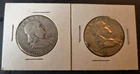 2 Ben Franklin Half Dollar 1953 1957 Silver 90% Coin