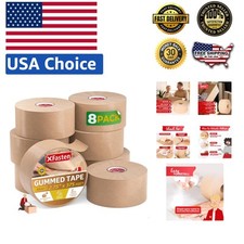 Reinforced Brown Paper Packing Tape - 2.75  x 375  , 8-Pack for Secure Shipping