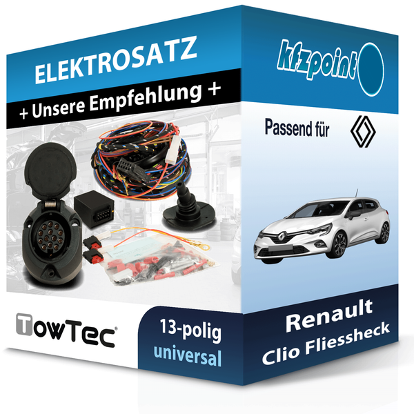für Renault Clio Fliessheck 10.2019-Jetzt Towtec E-Satz 13Polig Universell NEU-image