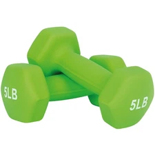 FUXION 5lbs Neoprene Dumbbell Hand Weights Sets of 2 with Multiple Weight Opt...