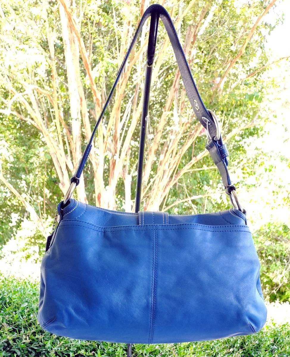 バッグ COACH Soho leather shoulder Bag Blue Coach Soho Blue Hobo Shoulder Bag One Hand Strap Leather