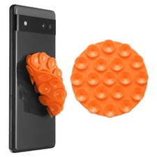 5 Pack Suction Phone Case, Round Double-Sided Suction Phone Grip, Orange