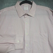 Brooks Brothers Dress Shirt Men  s 17 - 36 Pink Traditional Fit Long Sleeve