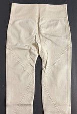 Seamless Scrunch Butt Ribbed Leggings Women s Size S Beige Booty Lift