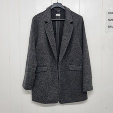 Yours Women's Blazer Size 20 Long Sleeve Notch Lapel Grey Casual Office Wear