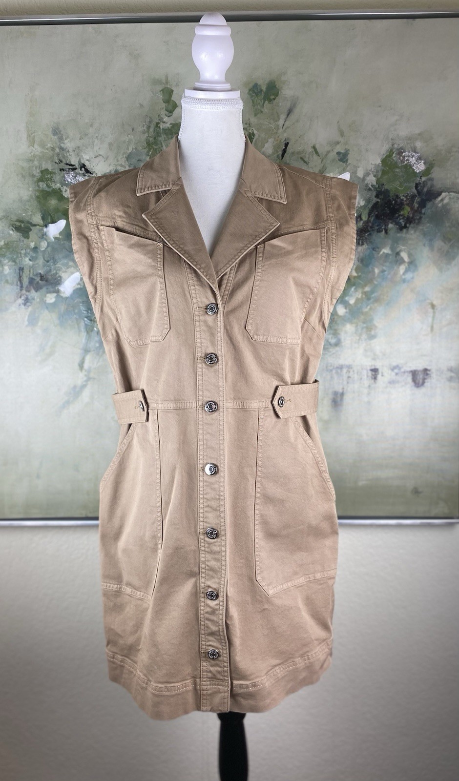 Veronica Beard Jax Button-Front Mini Utility Dres… - image 2