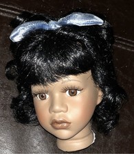 Puppenkopf Angelika KU 24-25cm,  Augen braun, Haut dunkel 02