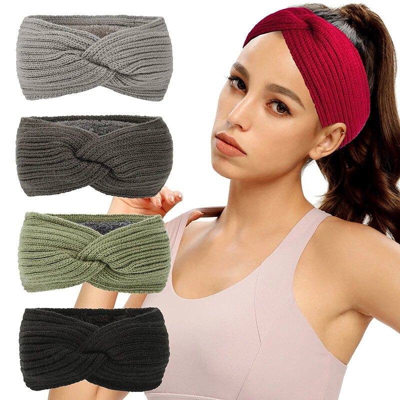 3 Pezzi Fasce Per Capelli Invernali: Elastiche, A Turbante, Morbide E Calde Per Donna – Beige, Grigio, Rosa