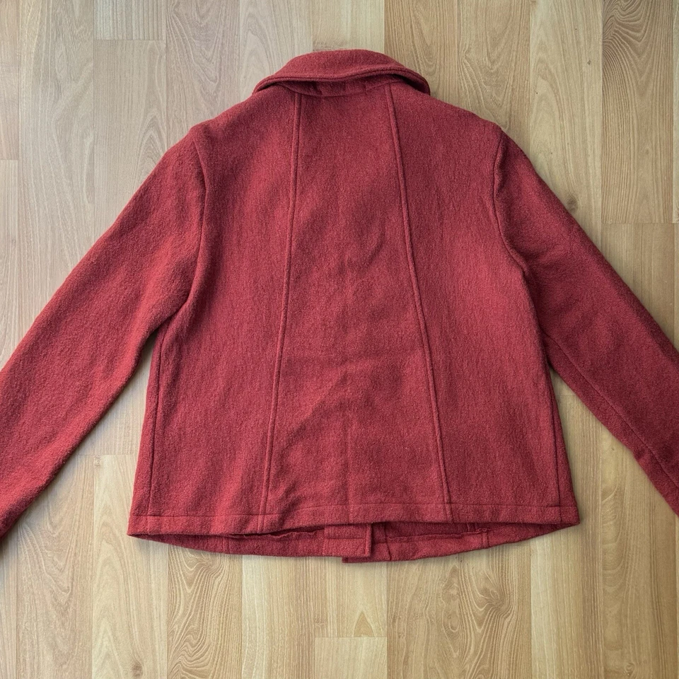 Cut Loose 100% Boiled Wool Button Down Shirt Jacket Burnt Red Orange Size Medium - Image 3 of 4