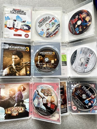 PS3 Games BUNDLE Bioshock Infinite BURNOUT Mass Effect DMC Uncharted FIFA JobLot - Picture 2 of 8