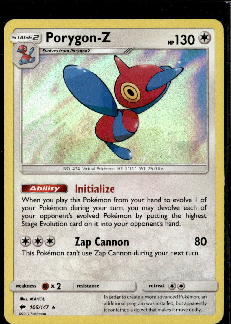 Pokemon Porygon-Z 105/147 Burning Shadows Holo Rare 2 Card Lot | eBay