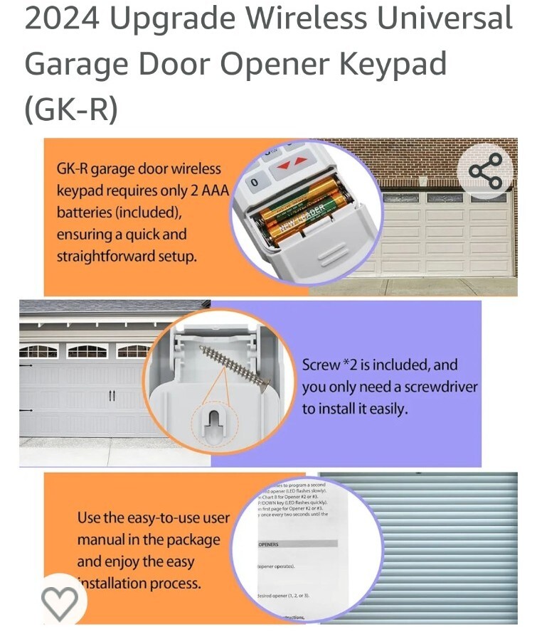 OKPBX OVERHEAD DOOR wireless Keypad Garage Door Opener Universal eBay