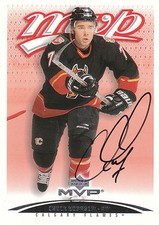 CHUCK KOBASEW FLAMES AUTOGRAPH AUTO 03-04 UPPER DECK MVP #73 *17467