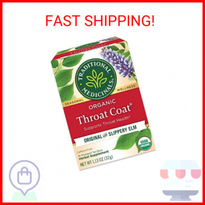 Traditional Medicinals Tea, Organic Throat Coat, Supports Throat Health, 16 Tea 