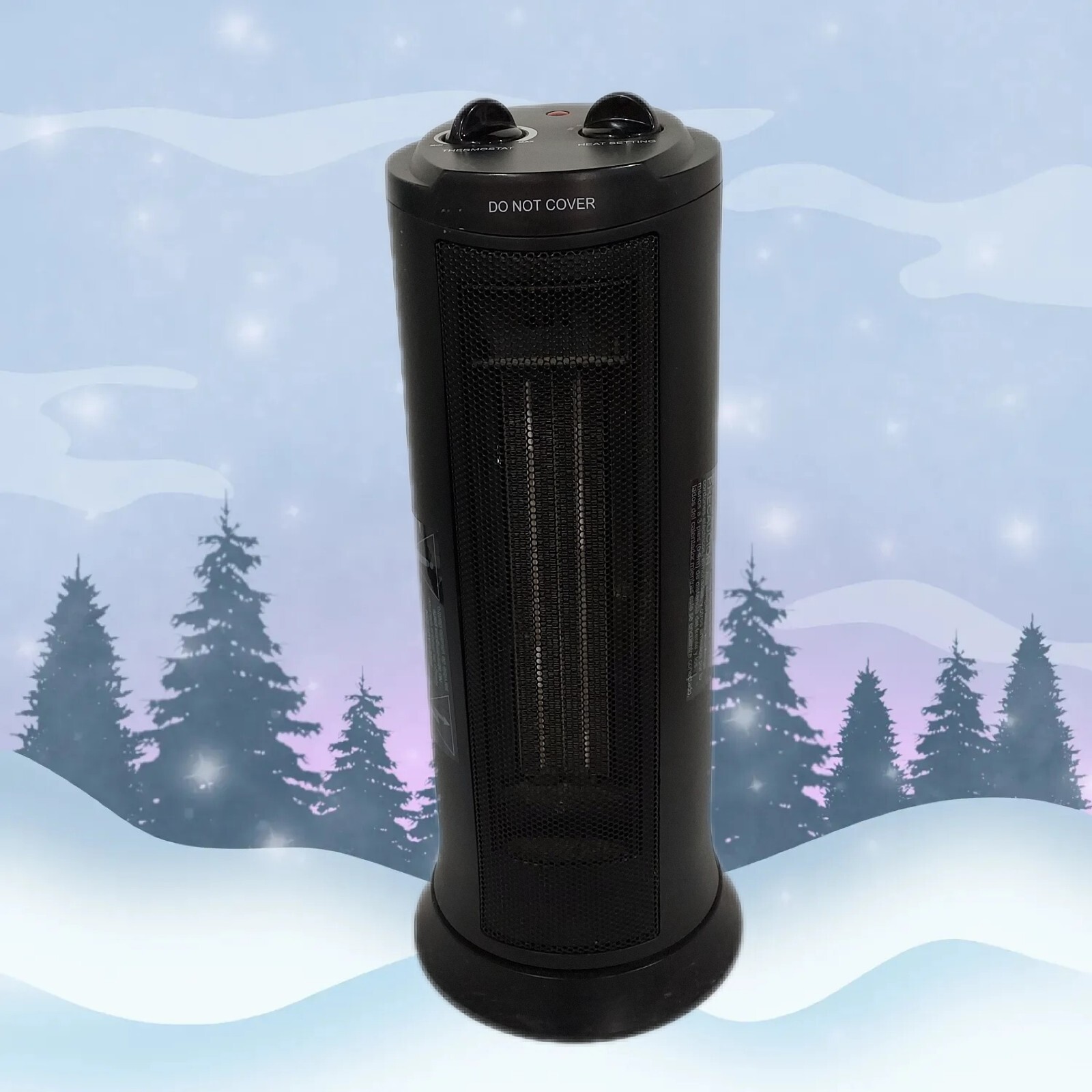 Space Heater Ceramic Pedestal Tower Roatates Radiate Heat Whole Room 200-300sqft-image