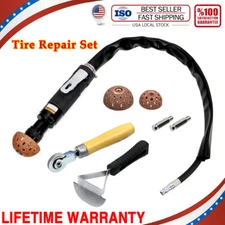 Tire Polish set W/ 2500rpm Low Speed Air Tire Buffer Tire Patch Roller Machine