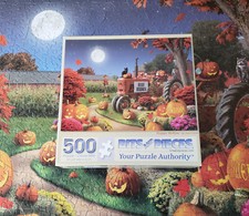COMPLETE - Bits  Pieces - 500 Pc. HALLOWEEN Jigsaw Puzzle - "Happy Hollow"