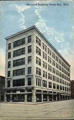 #ad Green Bay Wisconsin WI Minahan Building c1910s Postcard $4.79