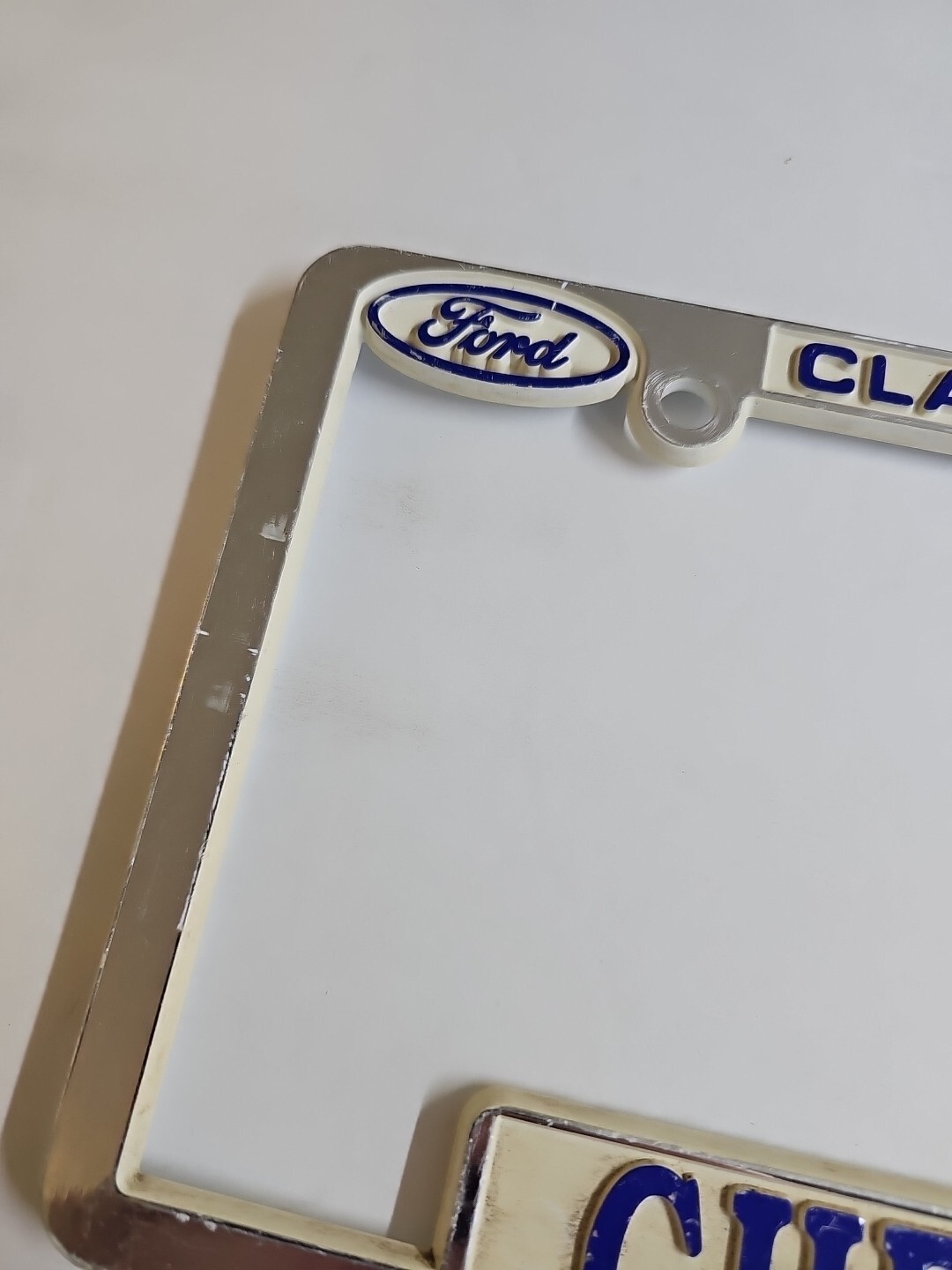 VINTAGE LICENSE PLATE FRAME CHENOWETH FORD LINCOLN MERCURY CLARKSBURG